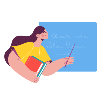 Woman at the blackboard explains new material PNG, SVG