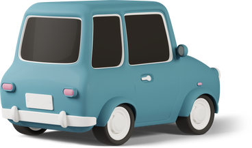 back view of toy car turn right blue PNG, SVG