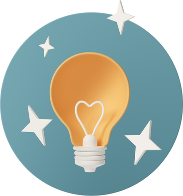 Idea lamp with stars в PNG, SVG