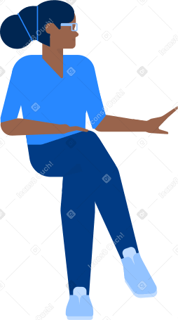 woman sitting at a table PNG, SVG
