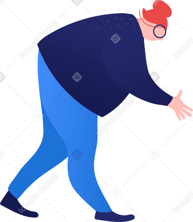 fat woman holding smth Illustration in PNG, SVG