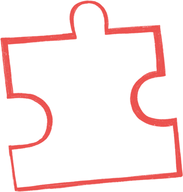 red outline puzzle PNG, SVG