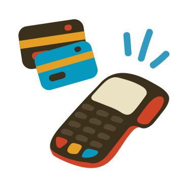 Pos terminal receiving card payment PNG, SVG