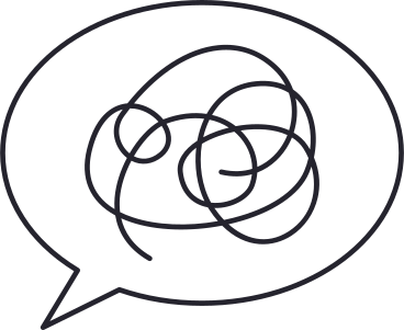speech bubble with tangled thoughts PNG, SVG