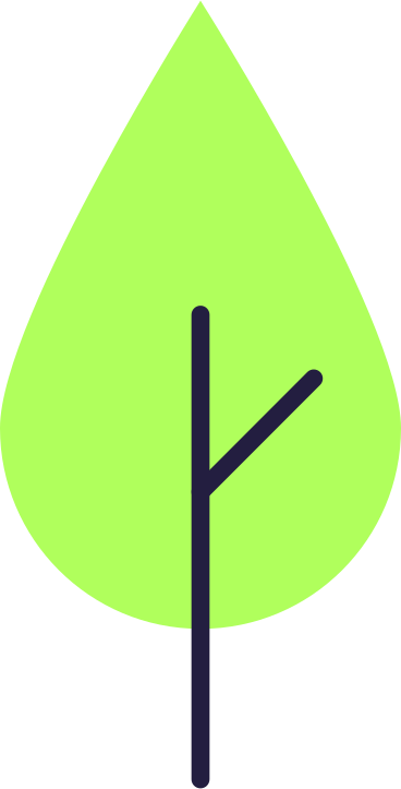 green leaf with black stem and one vein PNG, SVG