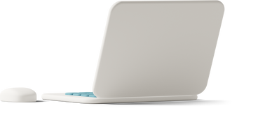rear view of white laptop and mouse PNG, SVG