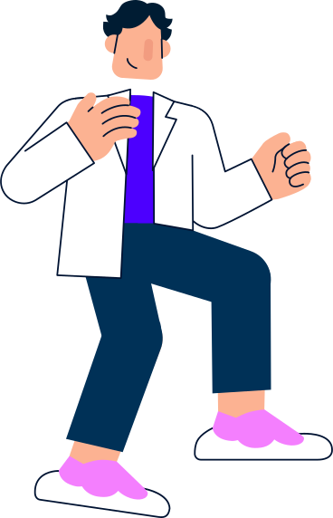 male scientist carrying something in his hands PNG, SVG