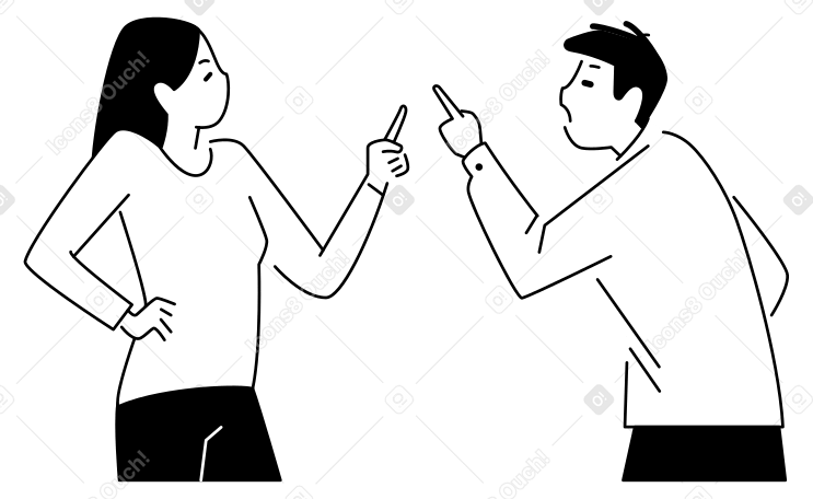 Litigare tra uomo e donna, coppia litigante PNG, SVG