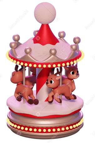 3D Weihnachtskarussell PNG, SVG