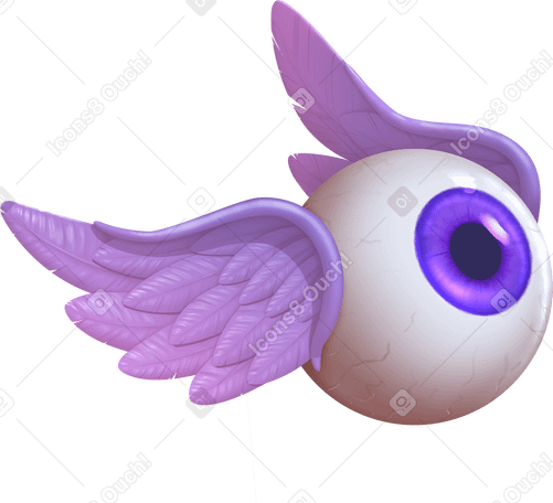 eye with lilac wings в PNG, SVG
