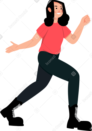 girl is coming Illustration in PNG, SVG