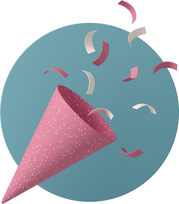 Party popper with confetti PNG, SVG