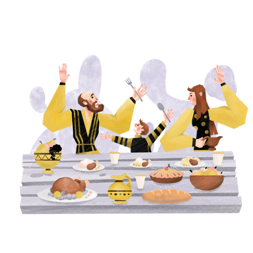 Family disputing during the meal PNG, SVG