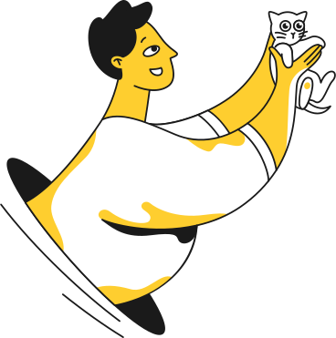 Man with a kitten PNG, SVG