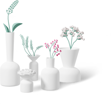 vases with flowers PNG, SVG
