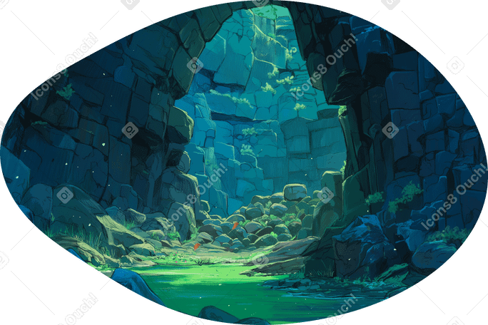 sea cave background PNG, SVG