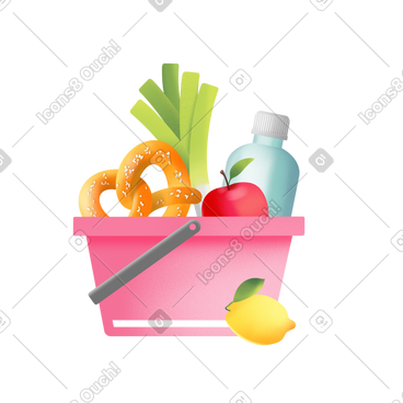 带杂货的食品篮 PNG, SVG