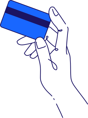 Hand holding a plastic bank card PNG, SVG
