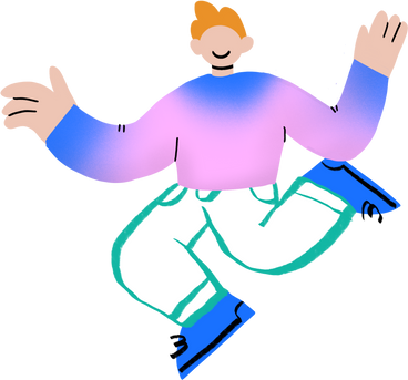 ginger guy jumping PNG, SVG