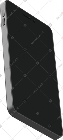 3D side view of a phone's black screen PNG, SVG