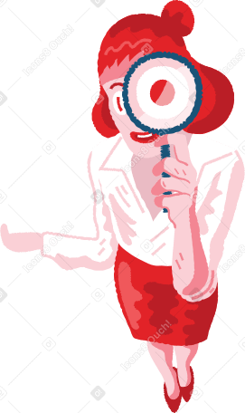 woman with magnifying glass PNG, SVG
