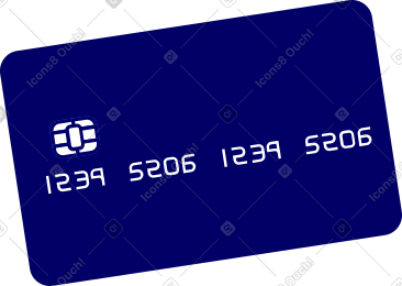 Dark blue plastic bank card PNG, SVG