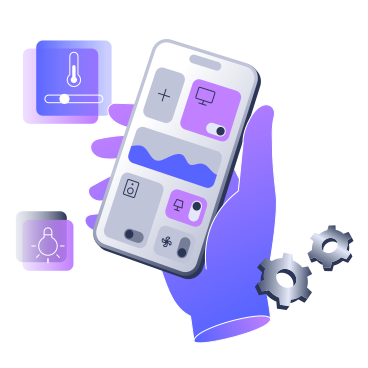 Smart home technology on the phone PNG, SVG