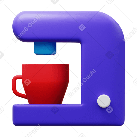 3D coffee maker PNG, SVG