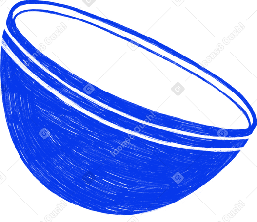 blue deep bowl Illustration in PNG, SVG