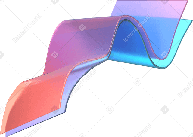 3D 계층화 된 물결 모양의 리본 PNG, SVG