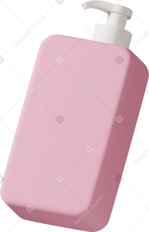 3D pink shampoo bottle Illustration in PNG, SVG