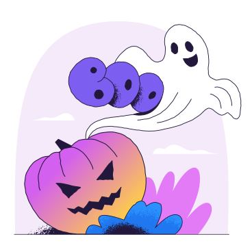 Ghost and halloween pumpkin PNG, SVG
