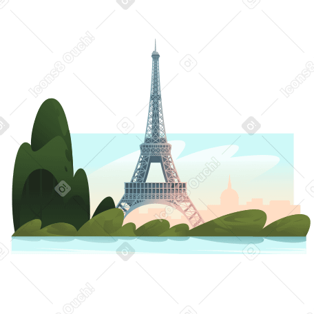 Paris Eiffel Tower background Illustration in PNG, SVG