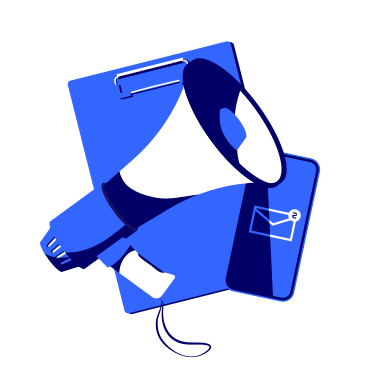 Megaphone and smartphone with mail icon PNG, SVG