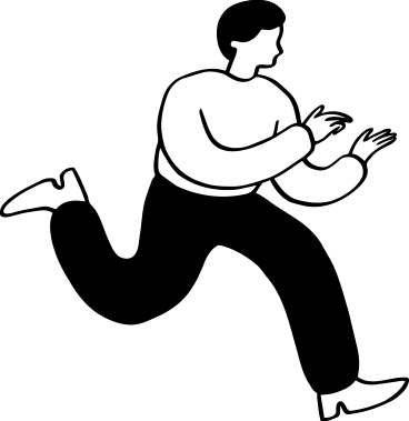 Man running and holding something in hands PNG, SVG