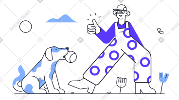 Playing with dog PNG, SVG