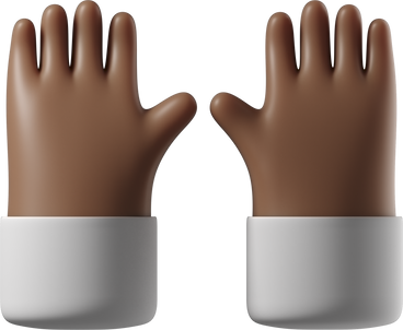 Raising dark brown skin hands PNG, SVG