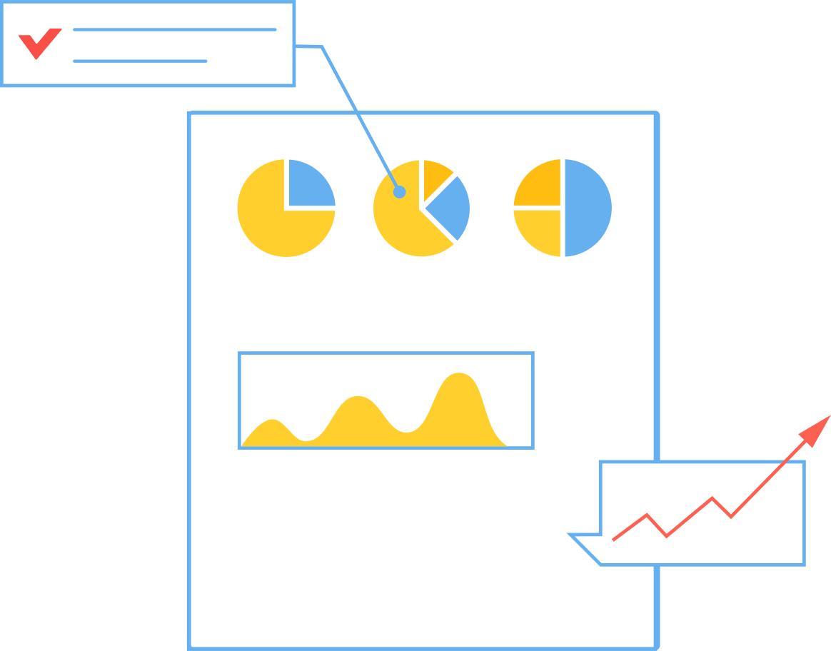board with graphs Illustration in PNG, SVG