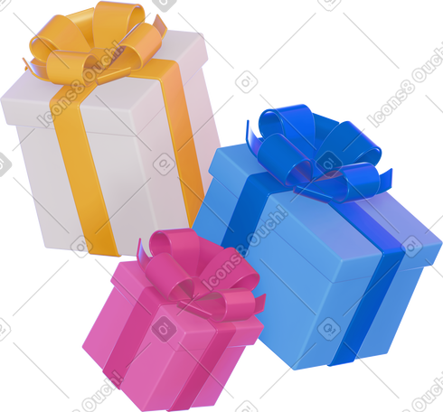 3D 3d colourful gifts PNG, SVG