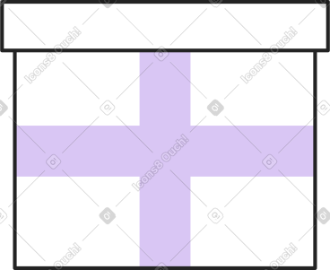 Box with lilac ribbon PNG, SVG