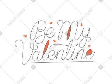 Lettering be my valentine PNG, SVG