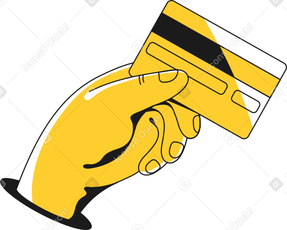 hand with bank card Illustration in PNG, SVG