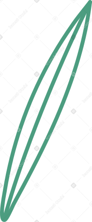 green outline leaf Illustration in PNG, SVG