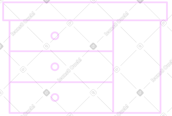 white table with drawers PNG, SVG