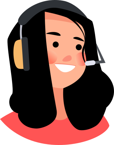Girl in headphones with a microphone PNG, SVG