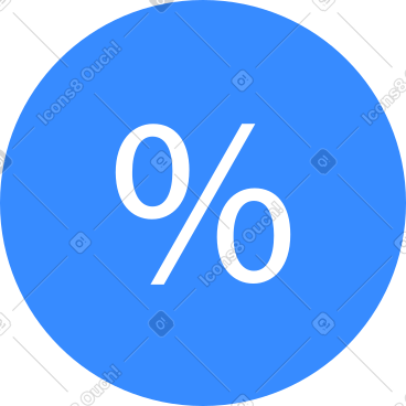 Blue circle with percentage PNG, SVG