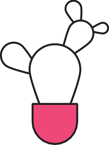 cactus in pink vase PNG, SVG