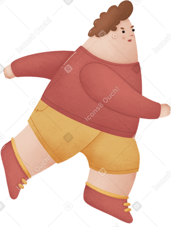 boy in sneakers running Illustration in PNG, SVG