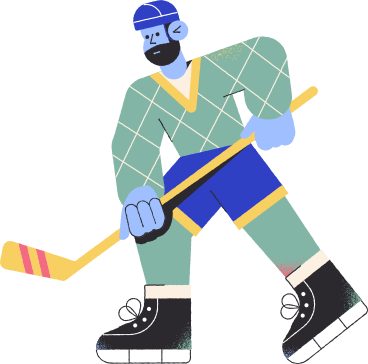man with hockey stick PNG, SVG