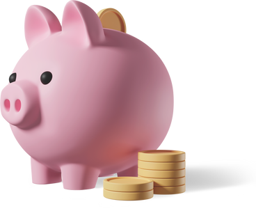 Piggy bank with coins PNG, SVG